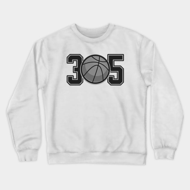 305 Miami Basketball Hoops Crewneck Sweatshirt by Spark of Geniuz